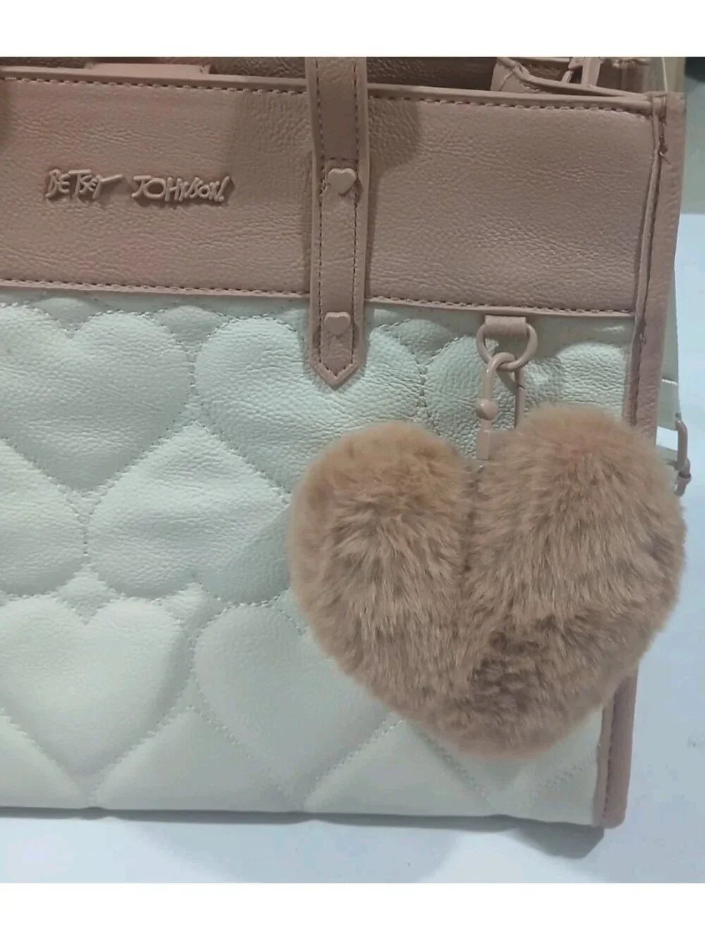 Betsey Johnson Rock With Me XO Becca Quilted Heart Purse Shoulder Bag